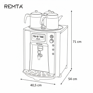 Remta DE10P Premium Jumbo Tea Maker with 3 Teapots 40 lt