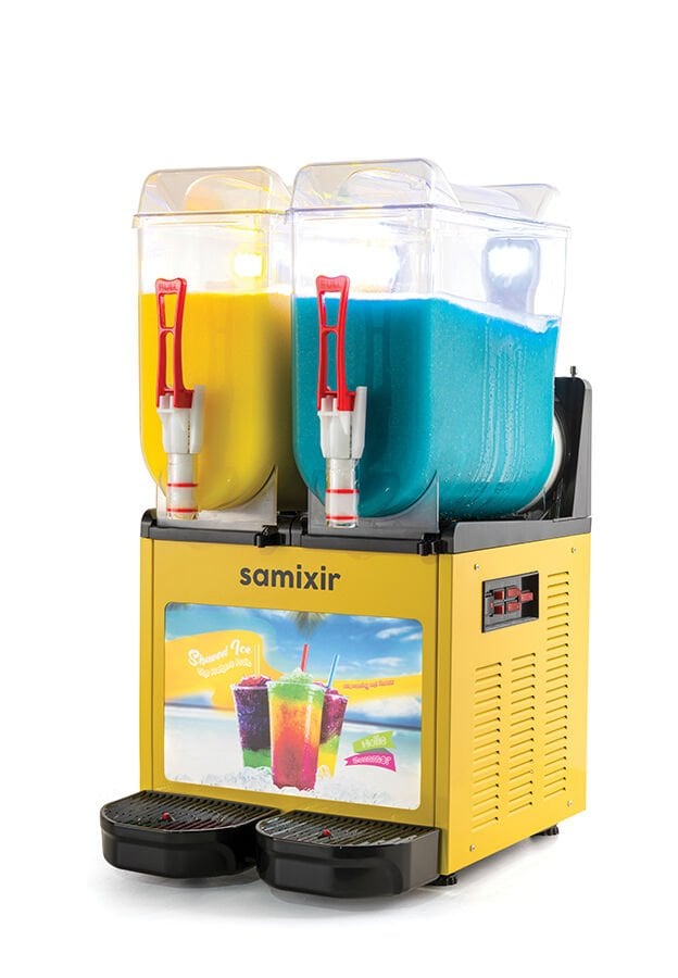 Samixir SLUSH24.YA Slush Twin Allure Iced Drink Dispenser - 12+12 Lt - Yellow