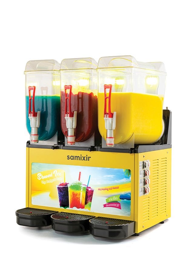 Samixir SLUSH36.YA Slush Triple Allure Iced Drink Dispenser - 12+12+12 Lt - Yellow