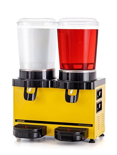 موزع المشروبات Samixir Panoramic Twin MM20.AY مع خلاط -10 + 10 لتر - أصفر