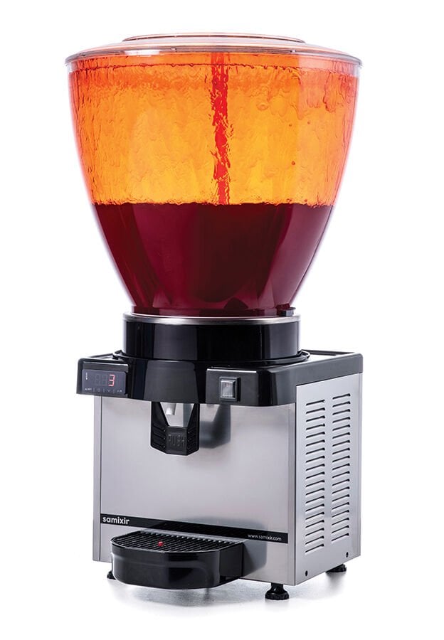Samixir S40.DI Panoramic Fountain Drink Dispenser - 40 L - With Digital Thermometer - Inox