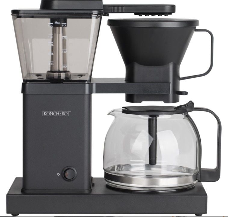 Konchero Preciso Filtre Kahve Makinesi - Duşlama Sistemli ve Mat Siyah Tasarım