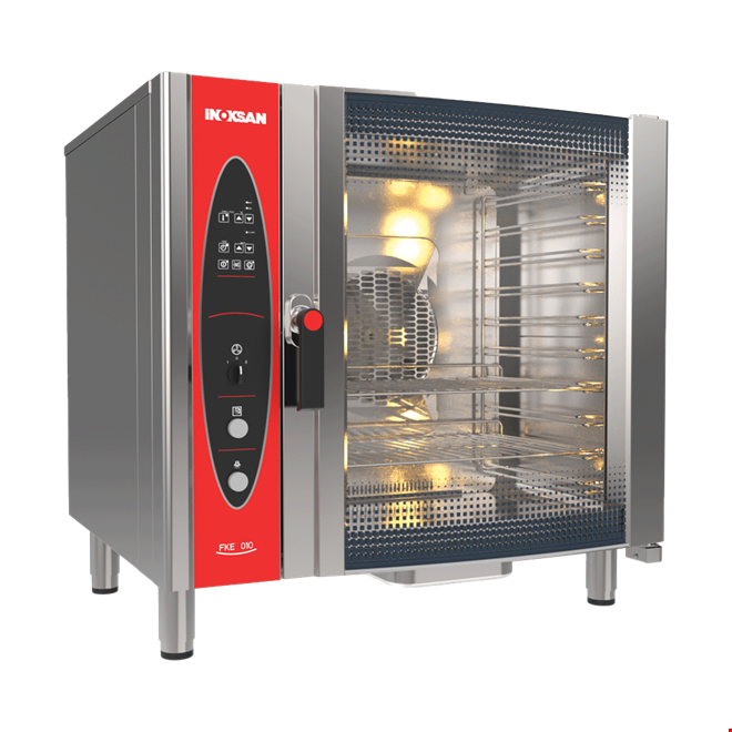 İNOKSAN INO-FKE 010 Elektrikli Konveksiyonlu Fırın - 10 Tepsi GN 1/1 veya 40x60 cm, Çift Yönlü Fan Sistemi