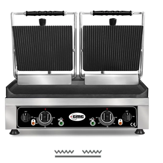 GMG Tost Makinesi KG 5530 DG Çift Kapaklı Oluklu