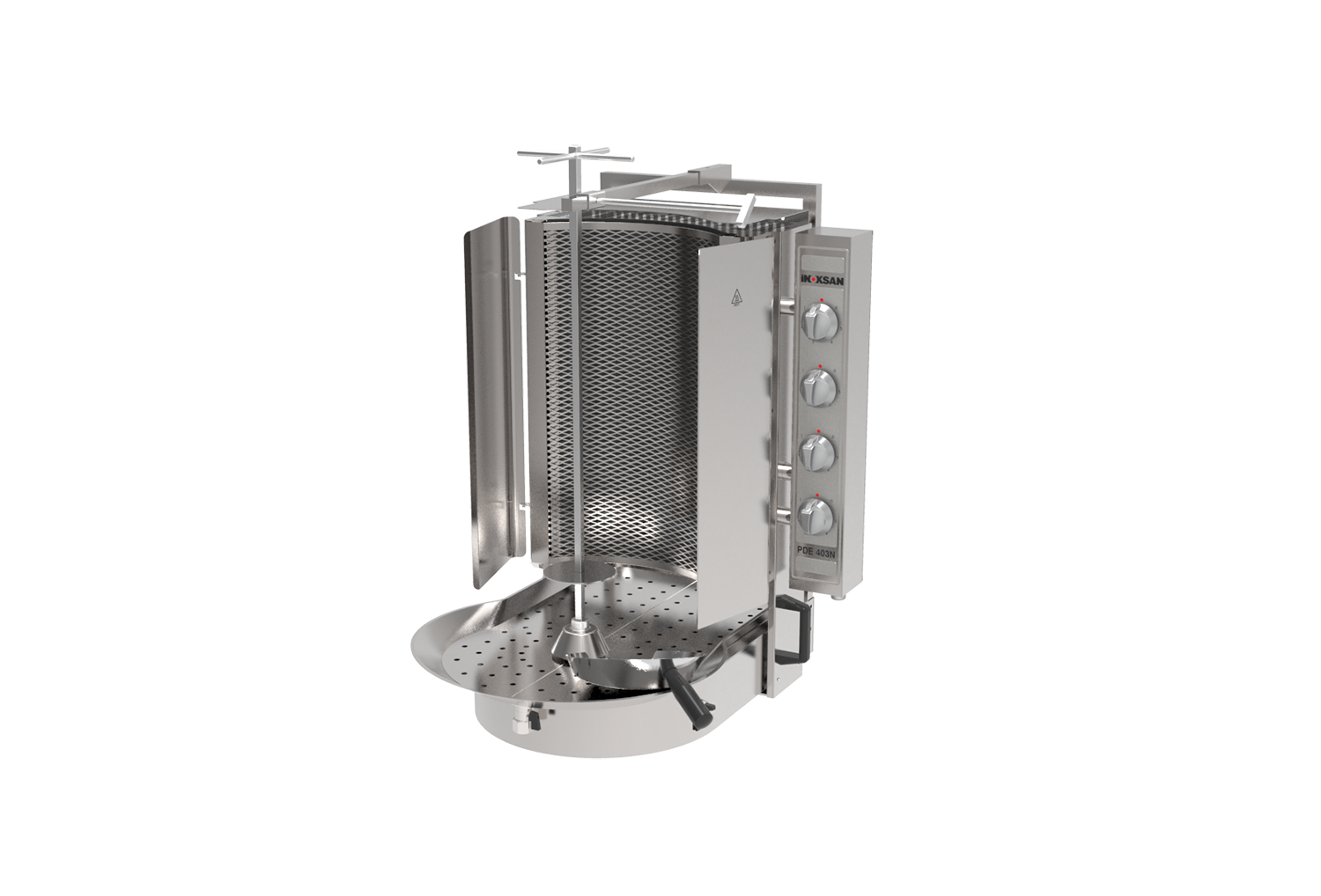 İnoksan PDE403 Elektrikli Döner Ocağı - Robax Camlı - Alttan Motorlu