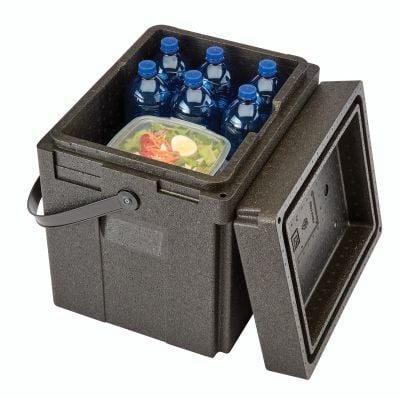 Cambro EPP280BKST Gastronorm Thermobox Siyah Kayışlı Küvet GN 1/2 20 CM, Uzun Boy İçecek Kutusu
