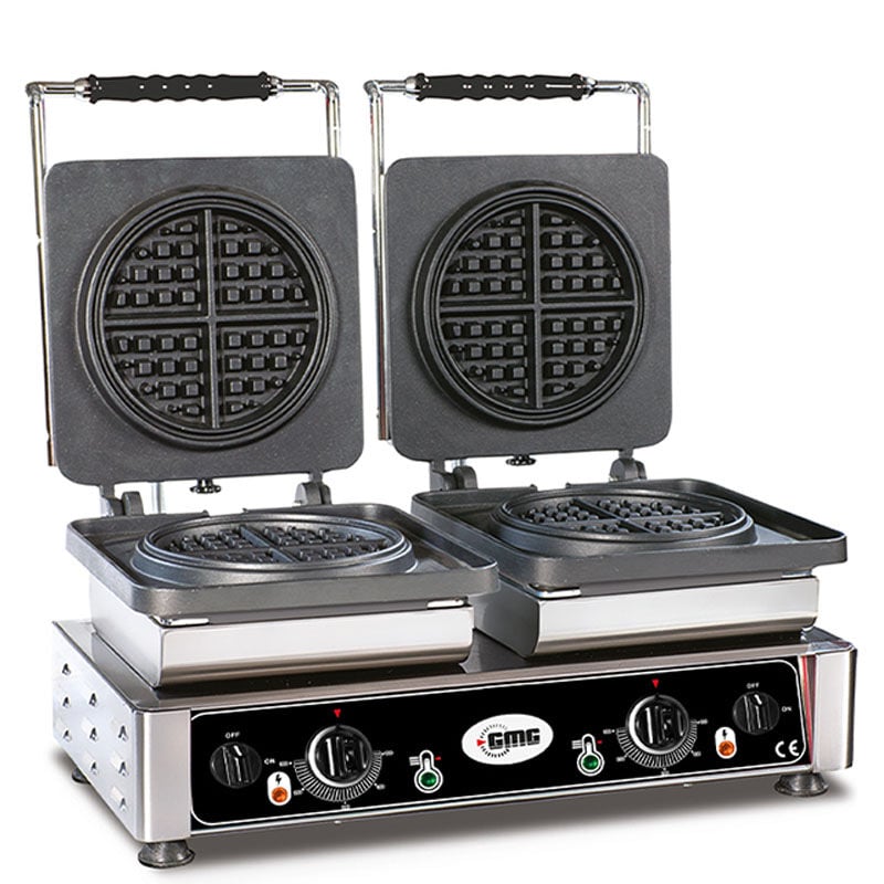 Gmg WE 26 Yuvarlak American Waffle Makinesi Çiftli Değiştirilebilir Plakalı