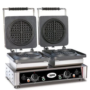 Gmg WE 26 Yuvarlak American Waffle Makinesi Çiftli Değiştirilebilir Plakalı