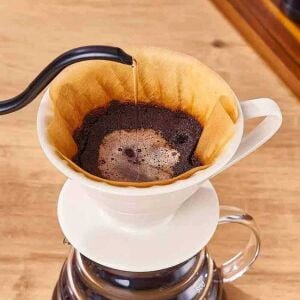 Dripper - V Hazneli Seramik Demleme Beyaz