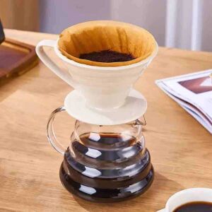 Dripper - Porcelain Coffee Brewer with V Chamber