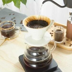 Dripper - Porcelain Coffee Brewer with V Chamber