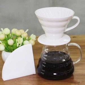 Dripper - Porcelain Coffee Brewer with V Chamber