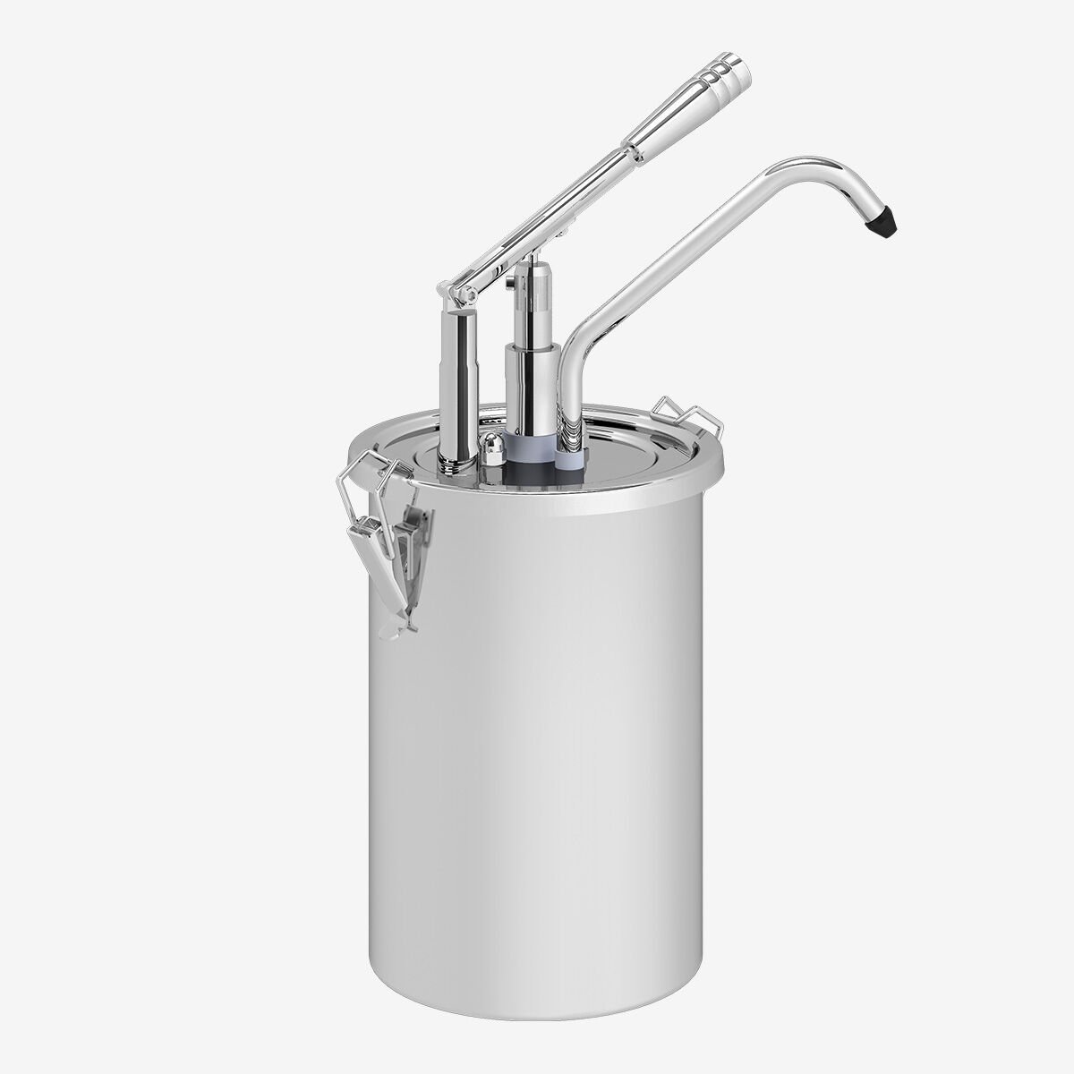 Kalando 120101 Sos Pompası – 4,5 Litre Paslanmaz Çelik Locksafe Kapaklı Lever Dispenser KD-001-4,5