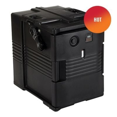 Cambro UPCH4002 Electrically Heated Thermobox with Front Door, Pressure and Humidity Control Food Holding Cabinet GN 1/1 10 CMX 4 Brown