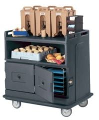 Cambro MDC24 Insulated Beverage Trolley With Wire Shelves 4 X GN 1/1 6.5 CM Capacity Brown