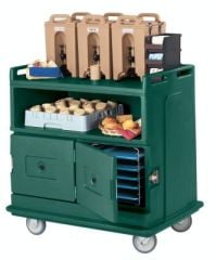 Cambro MDC24 Insulated Beverage Trolley With Wire Shelves 4 X GN 1/1 6.5 CM Capacity Brown