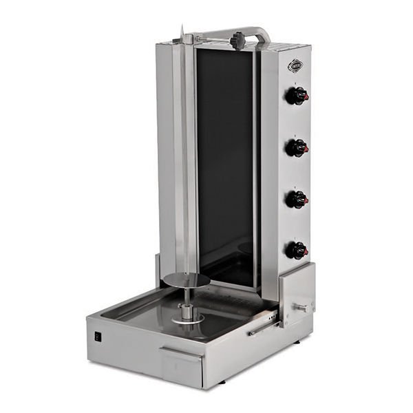 Empero Glass Doner Kebab Cooker with Bottom Motor, 5 Radians, Gas EMP.DN.212