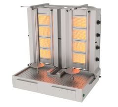 Atalay ADG-4+4 A Alttan Motorlu Döner Makinesi İkili 4+4 Radyanlı Gazlı