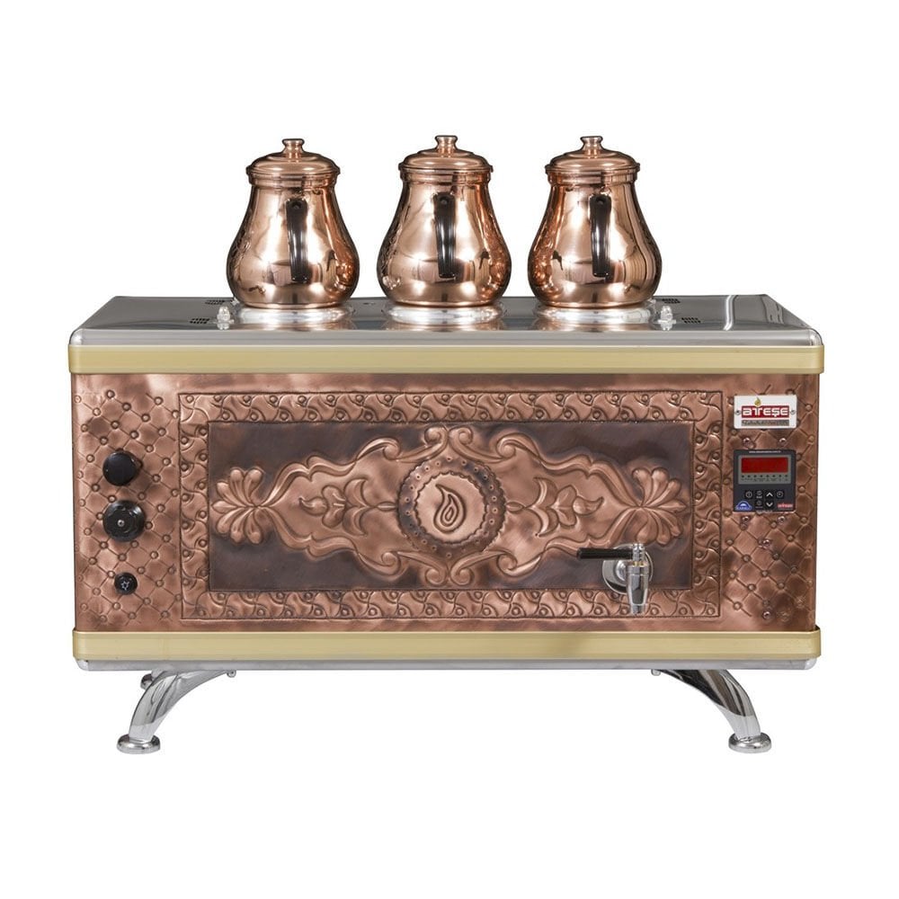 Ateşe Titanium Compact Akıllı Bakır Çay Kazanı - 3 Demlikli - TCAGE03