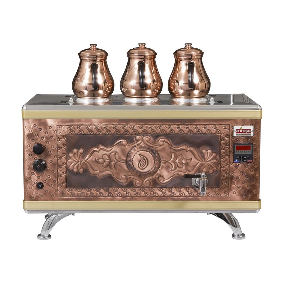 Ateşe Titanium Compact Akıllı Bakır Çay Kazanı - 3 Demlikli - TCAGE03