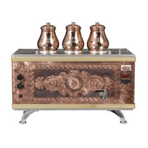 Ateşe Titanium Compact Akıllı Bakır Çay Kazanı - 3 Demlikli - TCAGE03