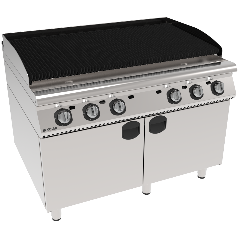 İnoksan İNO-9LG30 Perfect 900 Serisi Gazlı Sulu-Lav Taşlı Izgara (30,9 kW, 1.5 Modül, 6 Kontrol Bölmeli) - 120 cm