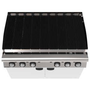 İnoksan İNO-9LG30 Perfect 900 Serisi Gazlı Sulu-Lav Taşlı Izgara (30,9 kW, 1.5 Modül, 6 Kontrol Bölmeli) - 120 cm