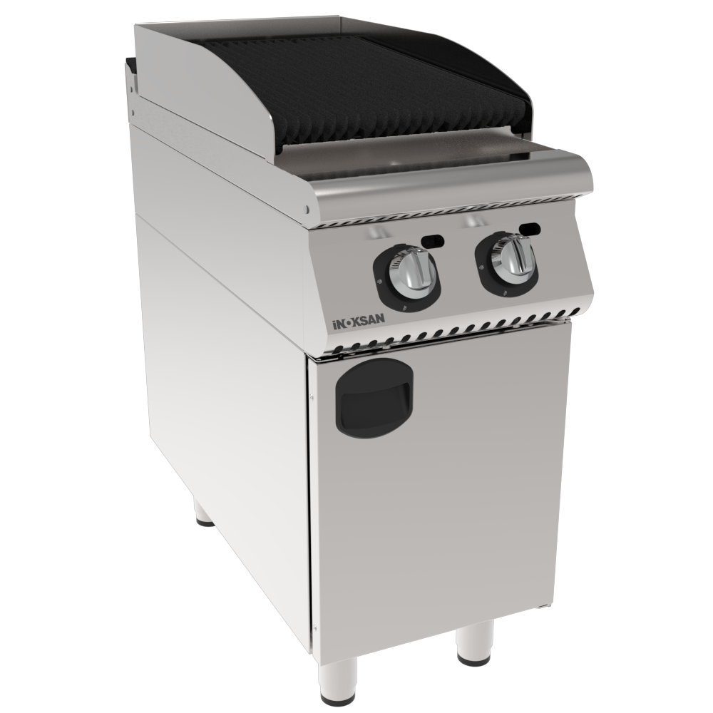 İnoksan INO-9ZG10 Perfect 900 Serisi Gazlı Sulu Izgara (10,3 kW, 1/2 Modül, Çift Kontrol) - 40 cm Genişlik