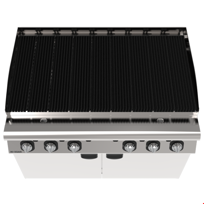 İNOKSAN INO-9ZG 30 Profesyonel Sanayi Tipi Sulu Izgara 120 cm - Dolaplı, Gazlı Döküm Izgara (30.9 kW)
