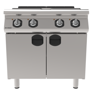 İnoksan INO-9KE20Perfect 900 Seri 4 Kare  Pleytli Elektrikli Endüstriyel Ocak | Dolaplı Paslanmaz Çelik Pişirme Ünitesi, 16 kW