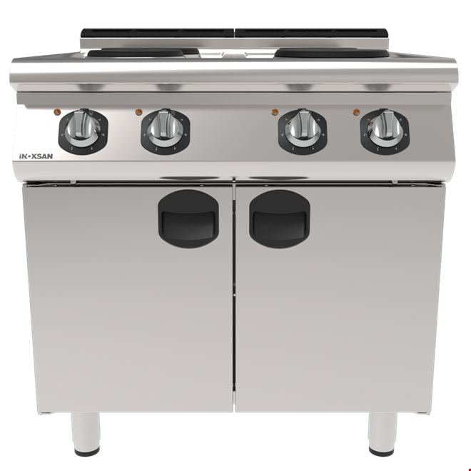 İNOKSAN INO-7KE 20 Elektrikli Kuzine: 4 Gözlü Dolaplı Endüstriyel Ocak (9.2 kW)