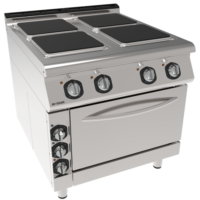 İNOKSAN INO-9KE23 Fırınlı Elektrikli Endüstriyel Ocak | Turbo Fanlı, 4 Plakalı, GN 2/1 Uyumlu, 22 kW Kombi Ünite