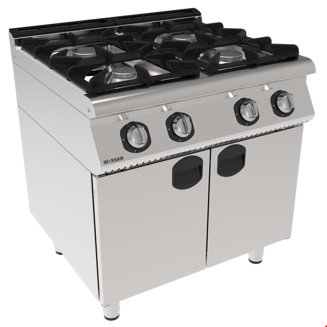 İNOKSAN INO-7KG 20 Gazlı Kuzine: 4 Gözlü Dolaplı Endüstriyel Ocak (19 kW)