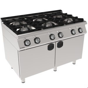 İNOKSAN INO-7KG 30 Gazlı Kuzine: 6 Gözlü, 120 cm, Dolaplı Endüstriyel Ocak (28.5 kW)