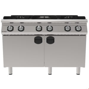 İNOKSAN INO-7KG 30 Gazlı Kuzine: 6 Gözlü, 120 cm, Dolaplı Endüstriyel Ocak (28.5 kW)