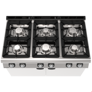 İNOKSAN INO-7KG 30 Gazlı Kuzine: 6 Gözlü, 120 cm, Dolaplı Endüstriyel Ocak (28.5 kW)