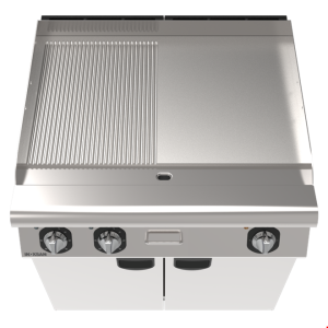 İNOKSAN INO-7IE 22 Hibrit Elektrikli Izgara: ½ Düz + ½ Oluklu Yüzey, Çift Bölgeli (9 kW)