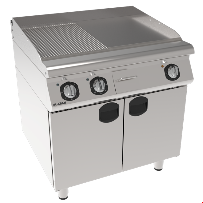 İNOKSAN INO-7IE 22 Hibrit Elektrikli Izgara: ½ Düz + ½ Oluklu Yüzey, Çift Bölgeli (9 kW)