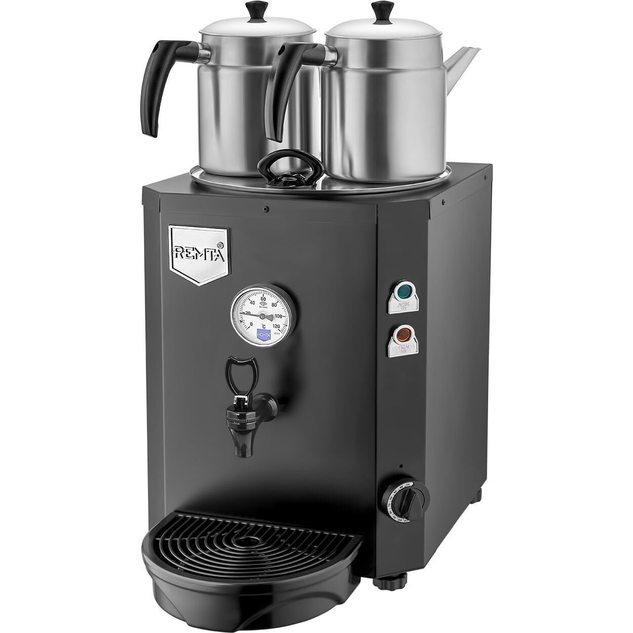 Remta DE12 2 Demlikli 15 lt Jumbo Çay Makinesi Siyah