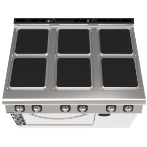 İNOKSAN INO-9KE33 Fırınlı ve Dolaplı Elektrikli Endüstriyel Kuzine | 6 Pleytli Ocak, Turbo Fırın, 30 kW Kombi Ünite