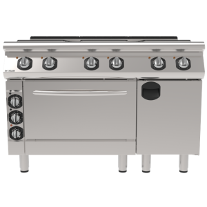 İNOKSAN INO-9KE33 Fırınlı ve Dolaplı Elektrikli Endüstriyel Kuzine | 6 Pleytli Ocak, Turbo Fırın, 30 kW Kombi Ünite