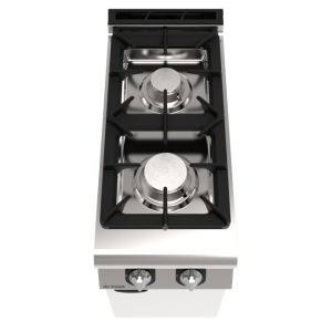 İNOKSAN INO-9KG10 Gazlı Endüstriyel Kuzine | 1/2 Modül, 2 Brülörlü, Dolaplı, Emniyet Ventilli, 15 kW