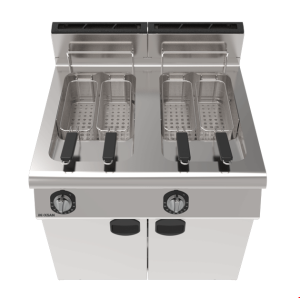 İnoksan INO-7FG20 Tam Modül Gazlı Fritöz – 28 kW, Çift Gastronom Havuzlu, 4 Sepetli, Perfect 700 Serisi Dolaplı Fritöz