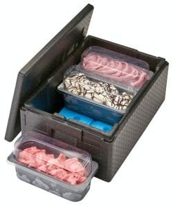 Cambro Multi-Purpose Thermobox Gellato Ice Cream GN Tub, Insulated Carrier 41 L for Disposable Containers