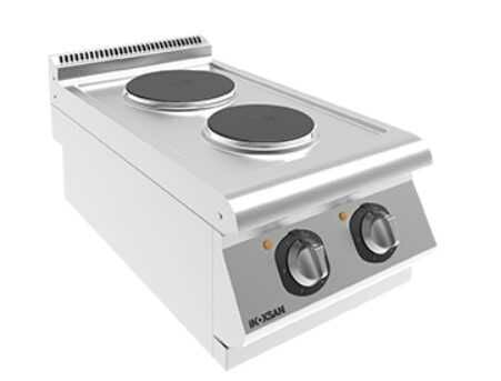 طباخ كهربائي İnoksan ، 2 طبق دائري ، سطح طاولة ، 1/2 وحدة ، INO-7KE10S