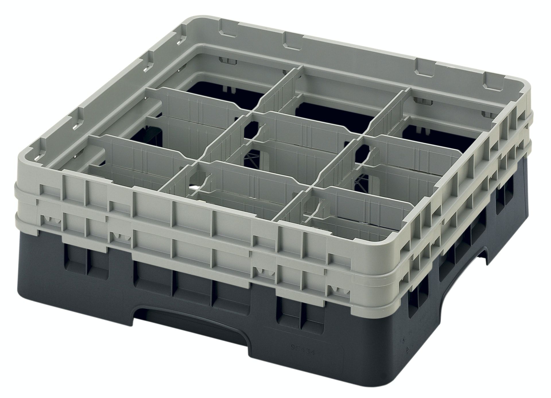 Cambro 9 Bölmeli Bardak Basketi Siyah - 13,2 cm 3X3X2