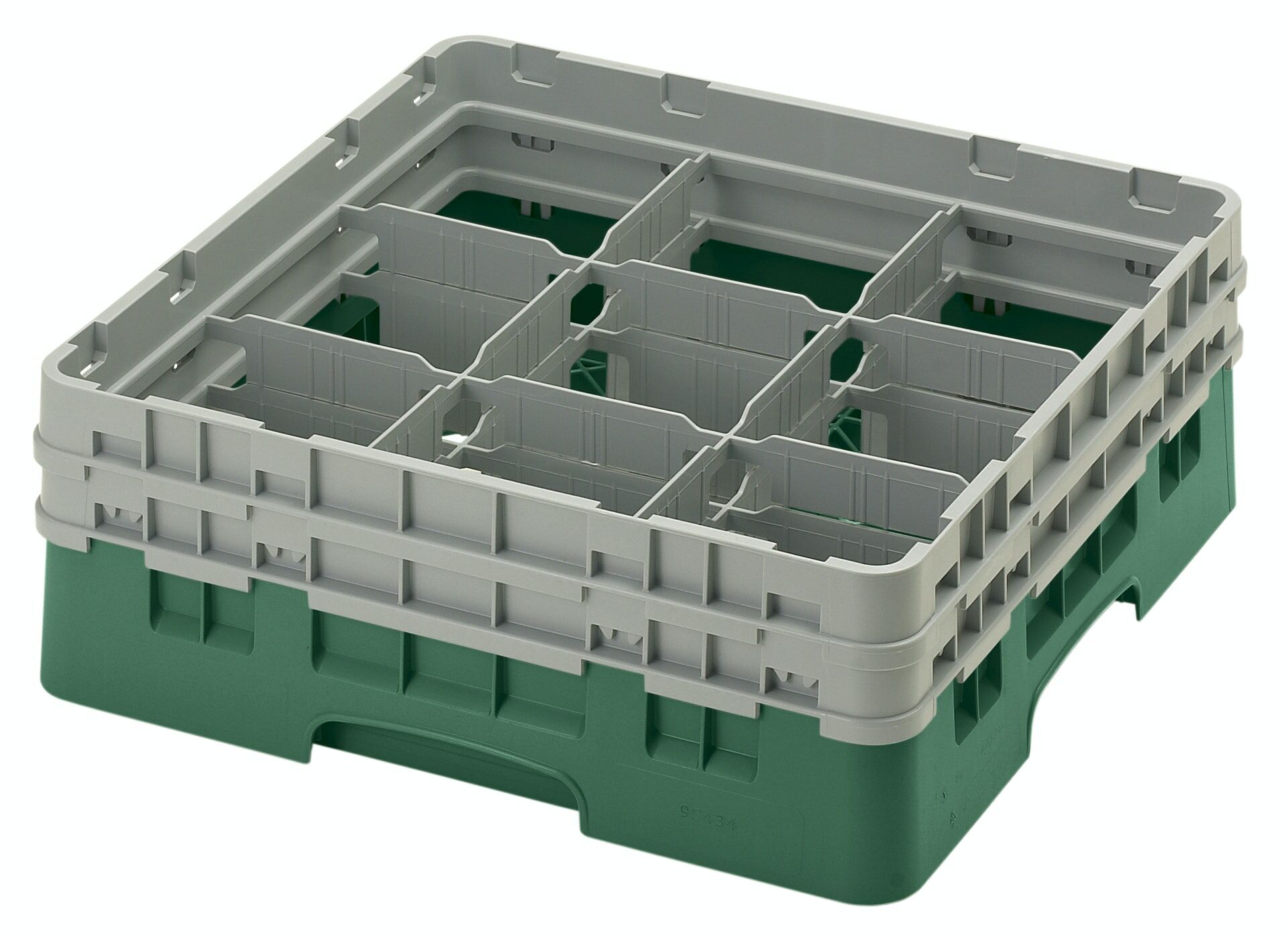 Cambro 9 Bölmeli Bardak Basketi Yeşil - 13,2 cm 3X3X2