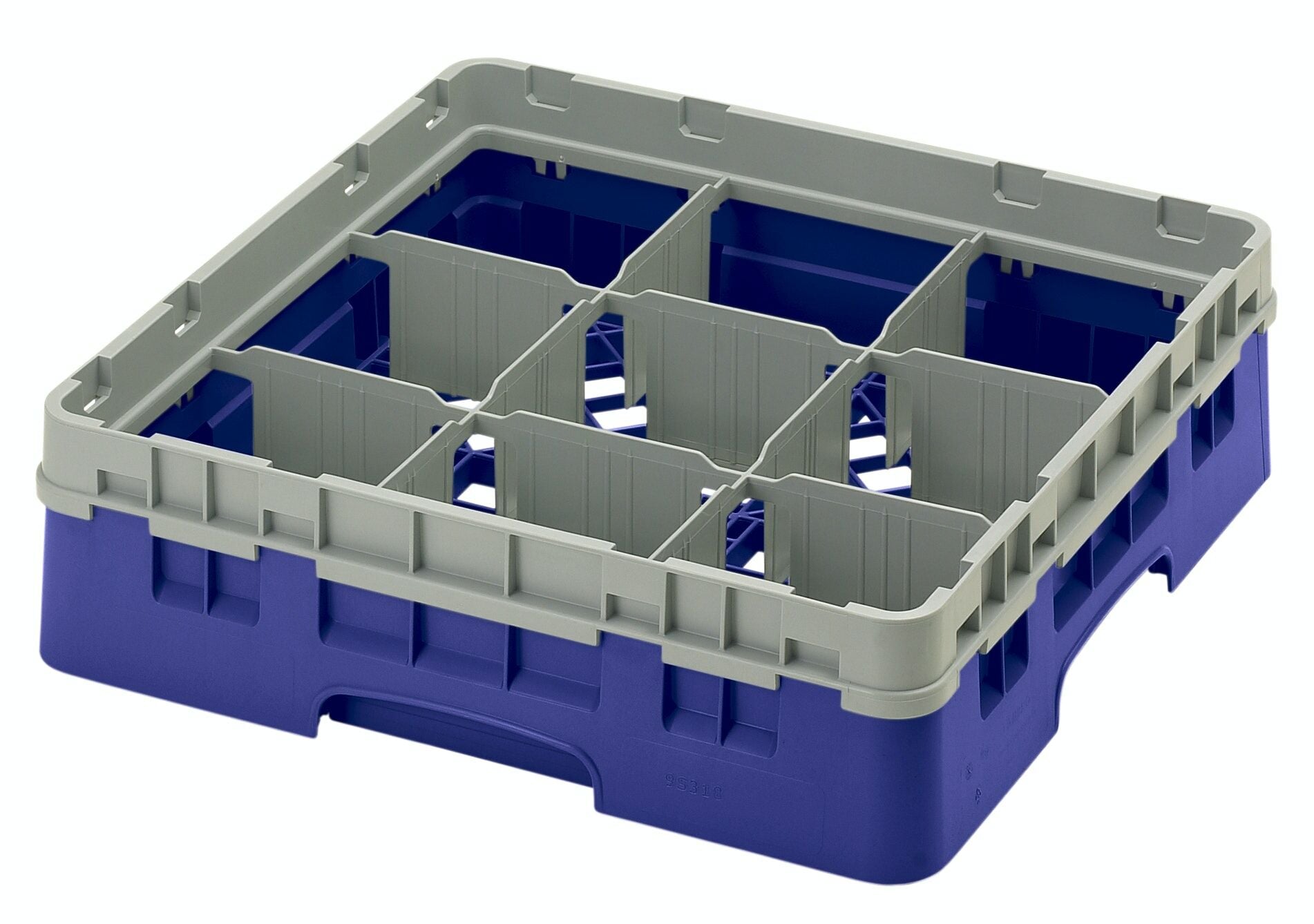 Cambro 9 Bölmeli Bardak Basketi Mavi - 9 cm 3X3X1