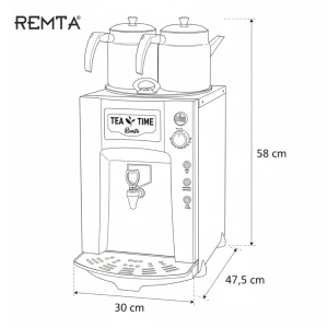 Remta DE12P 15 lt Premium Jumbo Tea Maker with 2 Teapots
