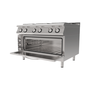İNOKSAN INO-9KE33F Fırınlı Elektrikli Endüstriyel Kuzine | 6 Pleytli  Ocak, 32 kW, Turbo Fırınlı Kombi Ünite